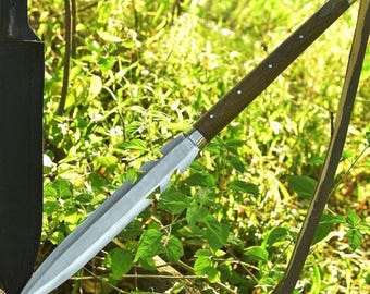 Hand-Forged Viking Spear – 5160 Steel Blade, Rosewood Handle
