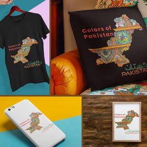 Colors of Pakistan Digitale Kunst | LKW Kunst Karte PNG | Kunst zum selbst ausdrucken, Shirt, Tasse, Kissen & mehr | Sofortdownload | Anpassbares Design