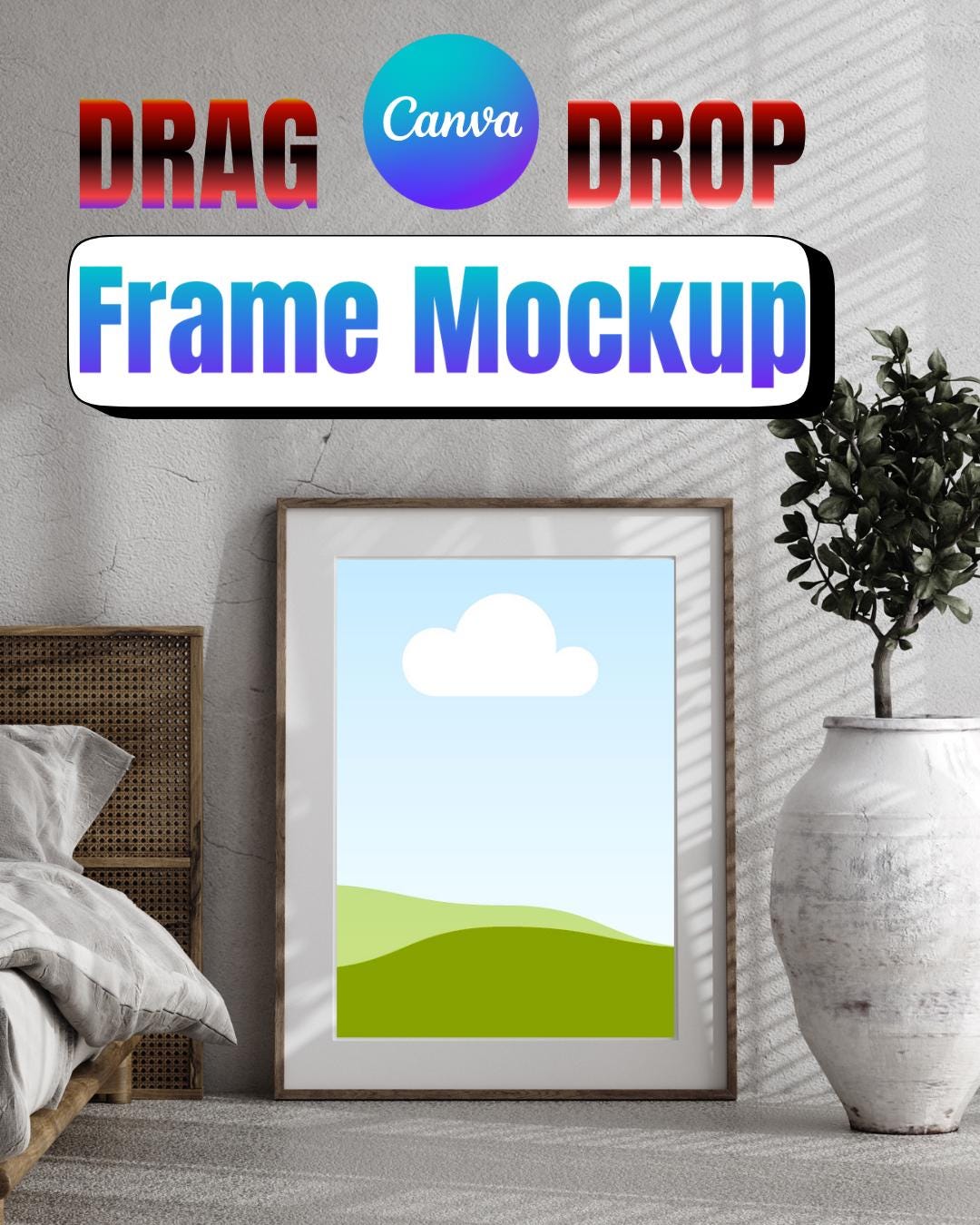 Three In One Frame 3-in-1 Frame Mockup Canva Template | Printable Art Display (digital ...
