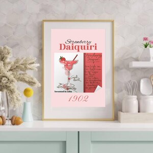 4er-Set Cocktail-Prints, klassische Cocktail-Wandkunst, minimalistische Alkoholdrucke, Retro-Wandkunst, minimalistische Wandkunst, trendige Wandkunst Etsy UK