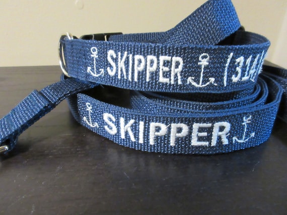 Personalized Dog Collar with name and phone number, Custom Made Dog Collar,  Embroidered Dog Collar, Add matching leash Collar and Leash Set
