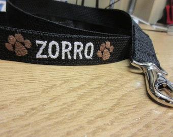 Custom made Dog Leash, Personalized Embroidered  6' Dog Leash, Dog leash with name, Personalized Dog Leash with Lobster Swivel Hook