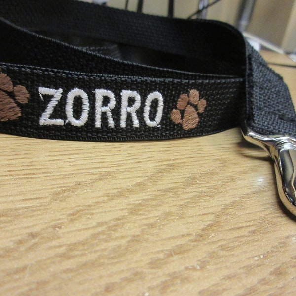 Custom made Dog Leash, Personalized Embroidered  6' Dog Leash, Dog leash with name, Personalized Dog Leash with Lobster Swivel Hook