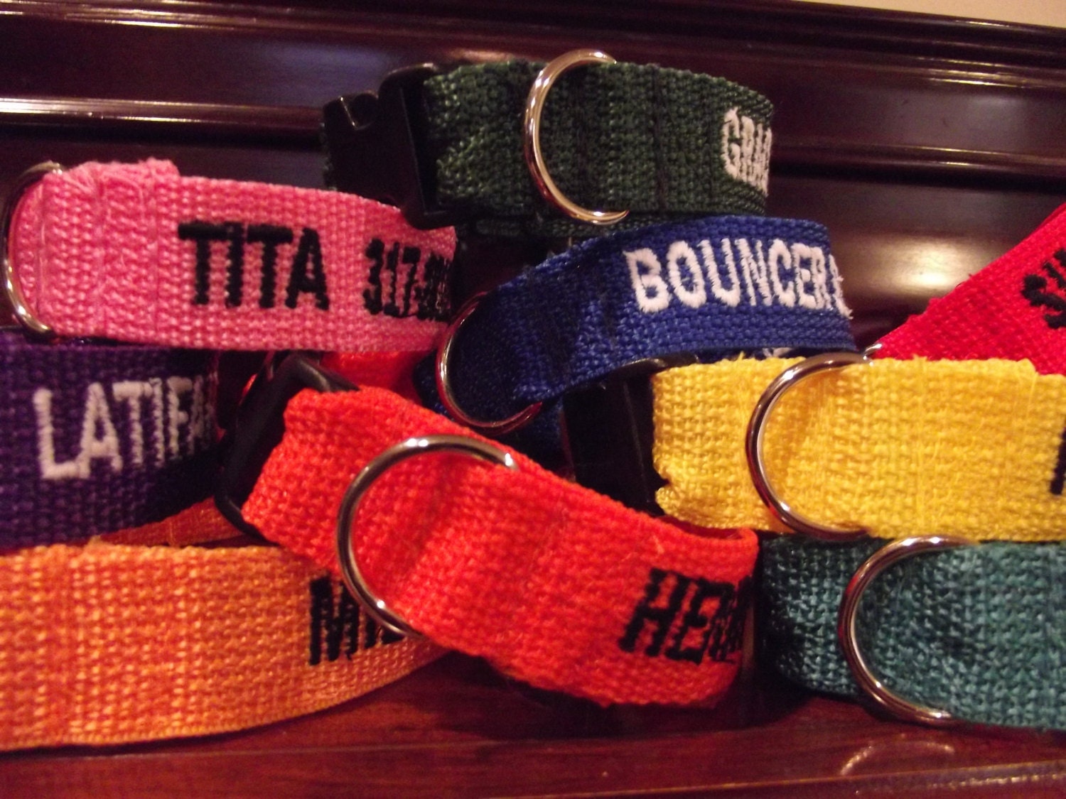 Personalized Embroidered Dog Collar Custom Made Dog Collar Etsy