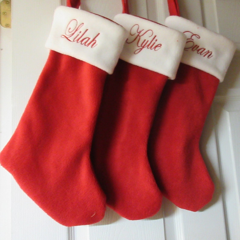 5 Red Stocking with Name 5 Personalized Christmas Stockings Christmas Stockings Personalized with Name