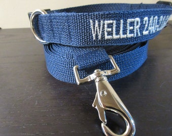 Personalized Dog Collar and Leash Set, Embroidered Dog Collar with Name and Phone Number, Custom made Dog Collar and leash set