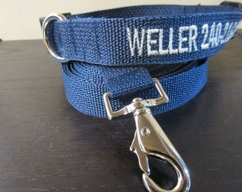 Conjunto de collar y correa bordados para perros: Identificación personalizada para mascotas