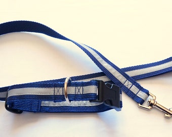 Conjunto de collar y correa reflectantes para perros, conjunto de collar y correa de alta visibilidad hechos a medida, gran regalo para perros, correa para paseos nocturnos