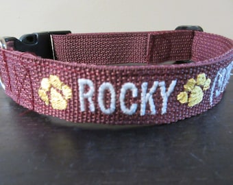 Personalized Dog Collar, Dog Collar with Embroidered Name and Phone Number, Custom made dog collars,  Great Gift for Dogs Christmas Gifts