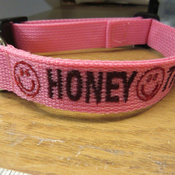 Personalized Embroidered Dog Collar, Puppy Collar, Custom Made Collar with Name and Phone Number, Identification Dog Collar Id Dog Collar