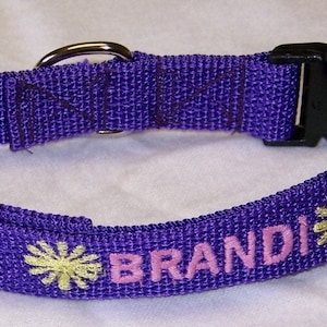 Collier pour chien brodé personnalisé, Collier pour chien sur mesure, Collier pour chien avec nom et numéro de téléphone, Collier d'identification pour chien, Collier d'identification pour chien