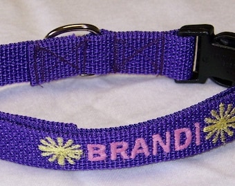 Embroidered Dog Collar: Personalized Custom ID Collar