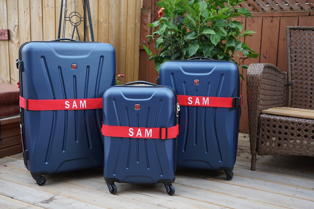 Luggage Straps Set of 3, Personalized Luggage Strap, ID Strap, Travel