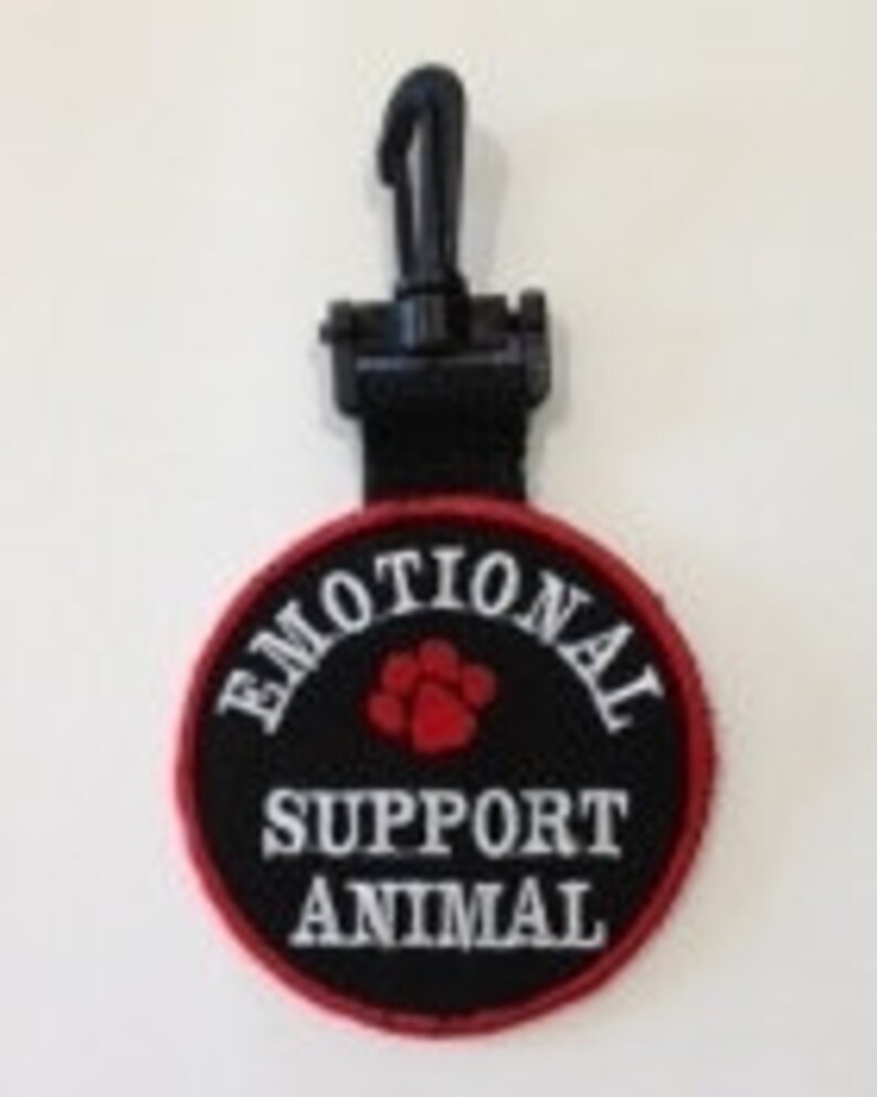 Emotional Support Animal Double Sided Identification Tag Patch Etsy