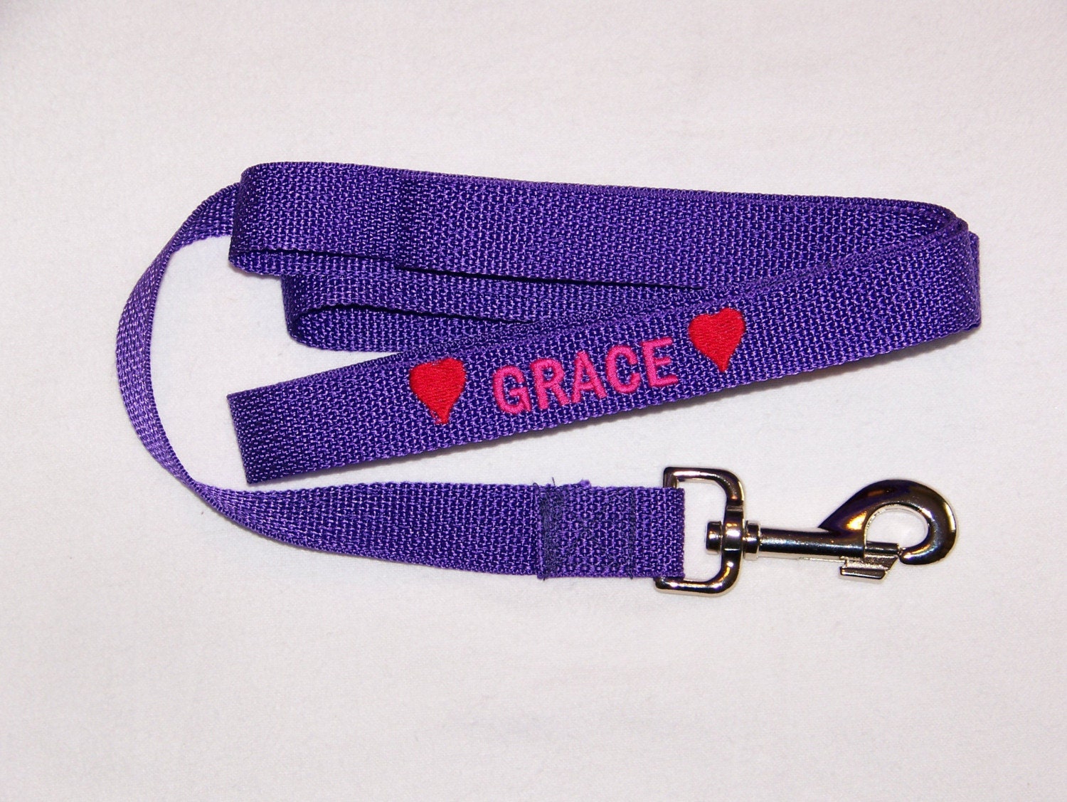 Custom Made Dog Leash Personalized Embroidered 6' Dog Etsy