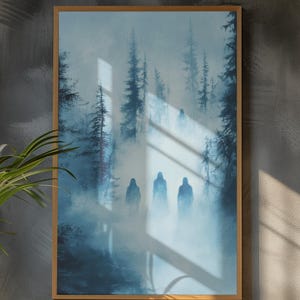 Scandinavian Forest Spirits Wall Art Digital Print Mythical Woodland Poster Printable Living Room Bedroom Decor Instant Download
