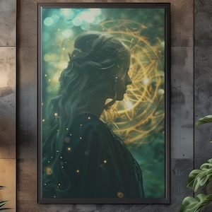 Mystical Nordic Forest Spirit Wall Art Digital Print Enchanted Woodland Poster Printable Living Room Bedroom Decor Instant Download
