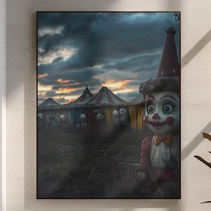 Creepy Carnival Wall Art Digital Print Abandoned Funfair Poster Printable Horror Room Decor Instant Download