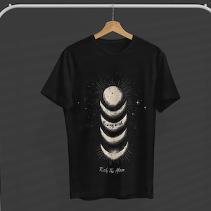 Rising With The Moon T Shirt Design Digital Download Moon Phase PNG Spiritual Shirt Art File