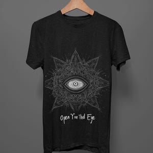 Third Eye T Shirt Spiritual Mandala Eye Graphic Tee Mystical Boho Geometric Design Esoteric Yoga Meditation Shirt