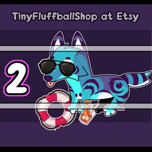 Cute feral cheap derp dog canine furry fursona adoptable oc bundle batch puppy/pup/doggo chibi (chibi, bee, beach, blossom, coffe, mage) 2. beach pup