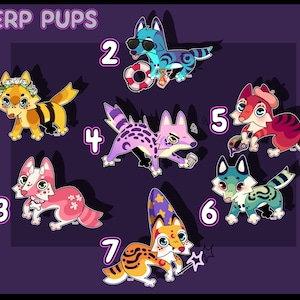 Cute feral cheap derp dog canine furry fursona adoptable oc bundle batch puppy/pup/doggo chibi (chibi, bee, beach, blossom, coffe, mage) image 1