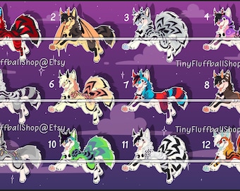 Cute feral wolf demon cheap furry fursona adoptable oc bundle batch dog/canine/puppy/pup/doggo/pupper (rainbow, pink, blue, brown, black)