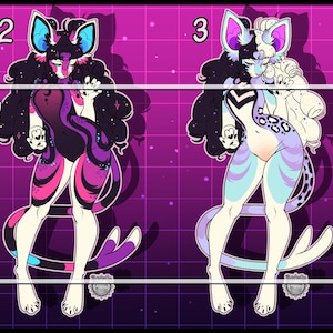 High-quality celestial bakeneko (japanese demon) furry pack fursona adoptable adopt oc bundle batch feline/big cat