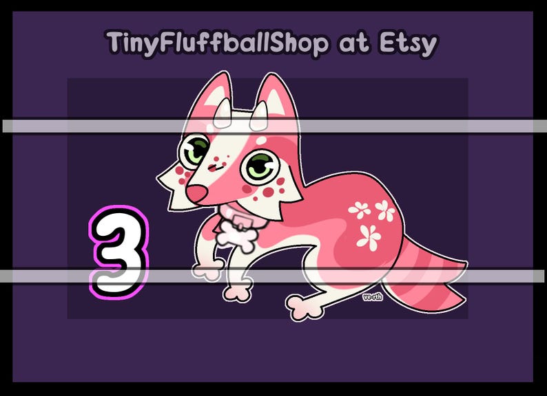 Cute feral cheap derp dog canine furry fursona adoptable oc bundle batch puppy/pup/doggo chibi (chibi, bee, beach, blossom, coffe, mage) 3. blossom