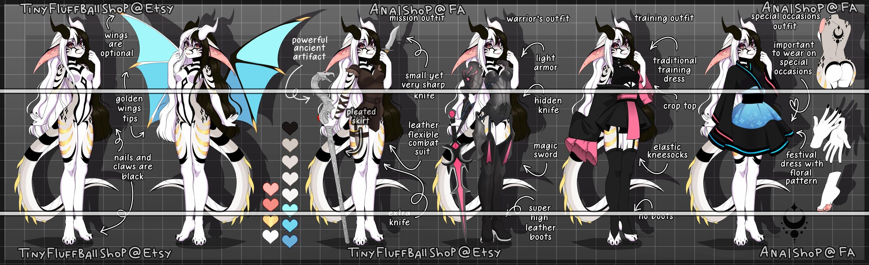 Huge Furry Ref Sheet Full Character Reference Adopt Dragon Warrior ...