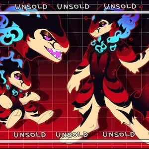 High quality Hisuian pokemon furry adopt anthro fursona oc character sona full reference (ref sheet) - unique design