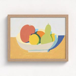 Framed - Still Life with Fruit – Kitchen Wall Art, Colorful Fruit Bowl, Giclée Print, Modern Still Life Painting