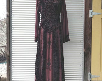 90s Indian embroidery dress L