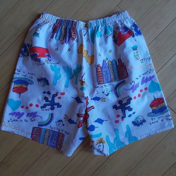 90s Pop Art Graphic Cotton Shorts 32 - image 8