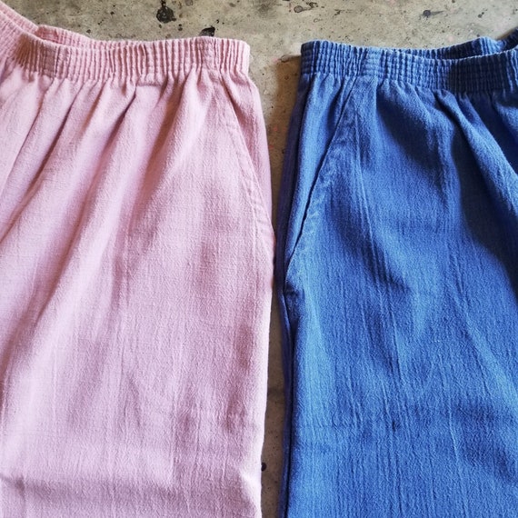 80s Gauchos Dusty Rose Indigo Blue - image 5