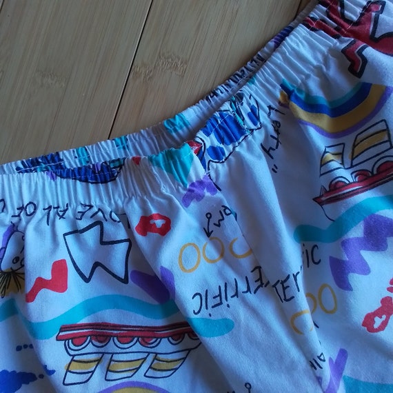 90s Pop Art Graphic Cotton Shorts 32 - image 4