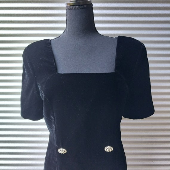 90s Square Neck Velvet Dress - image 3