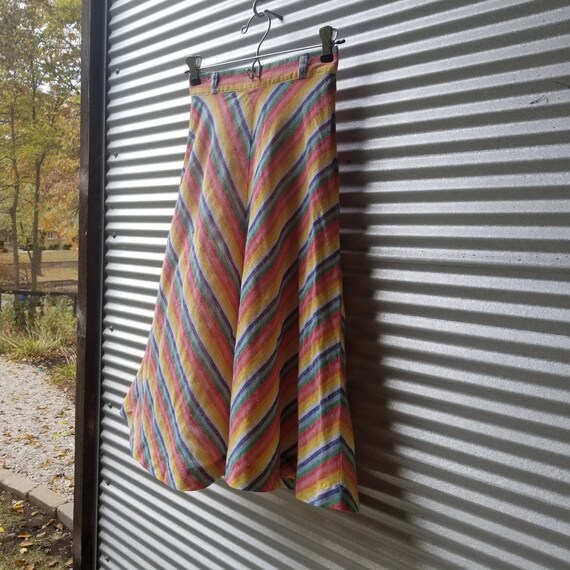 70s Rainbow Chevron Skirt - image 4