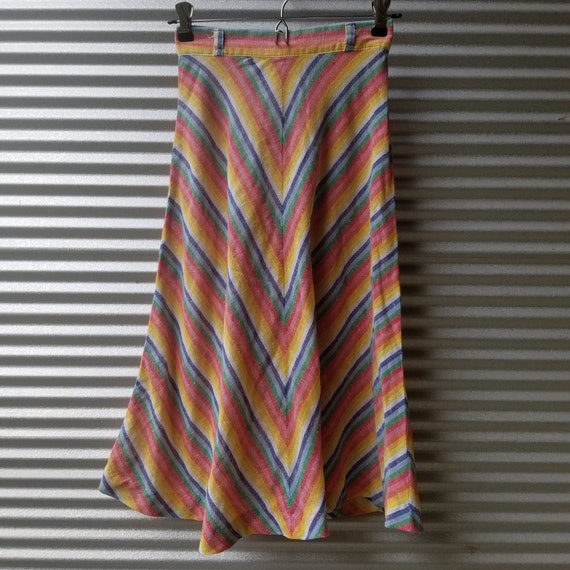 70s Rainbow Chevron Skirt - image 1