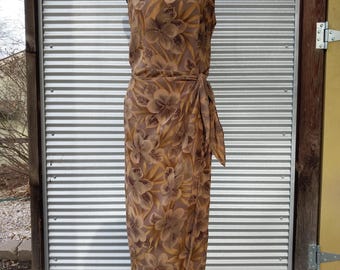 90s floral silk wrap dress