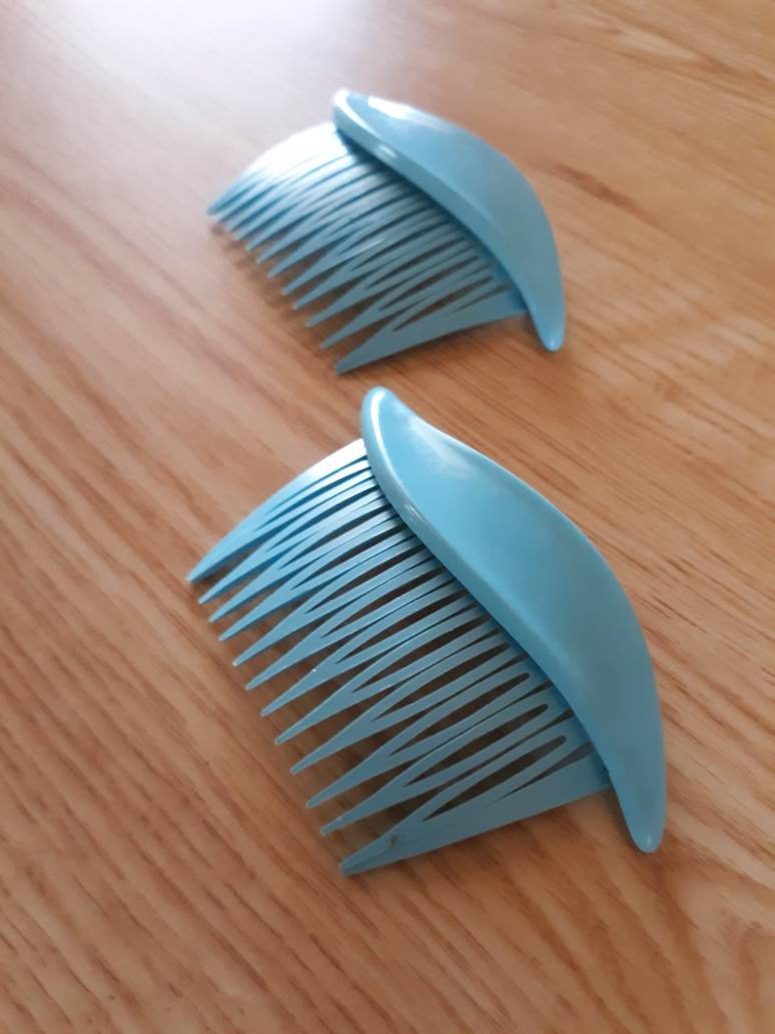 1980s GOODY Hair Combs Plastic Decorative Sky Blue Barrette Etsy