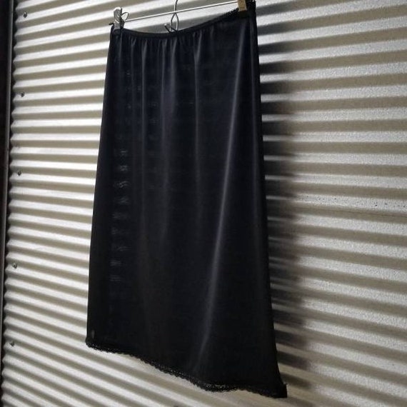 80s Black Half Slip - image 1