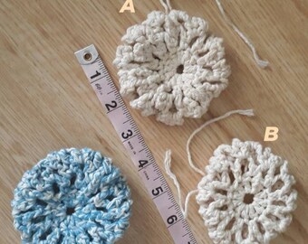 Crochet Hair Bun Holders with Elastic Band Plus Tie Closure Cream Baby Blue Long Hair Accessory