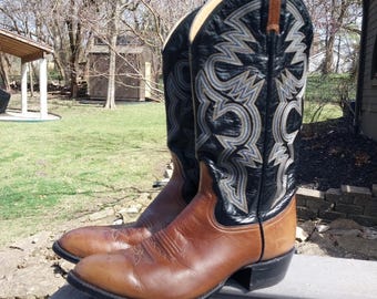Larry Mahan Cowboy Boots Mens 8.5D