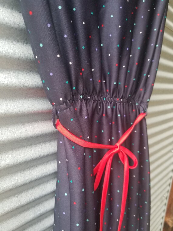 80s Black Cherry Disco Dress - image 5