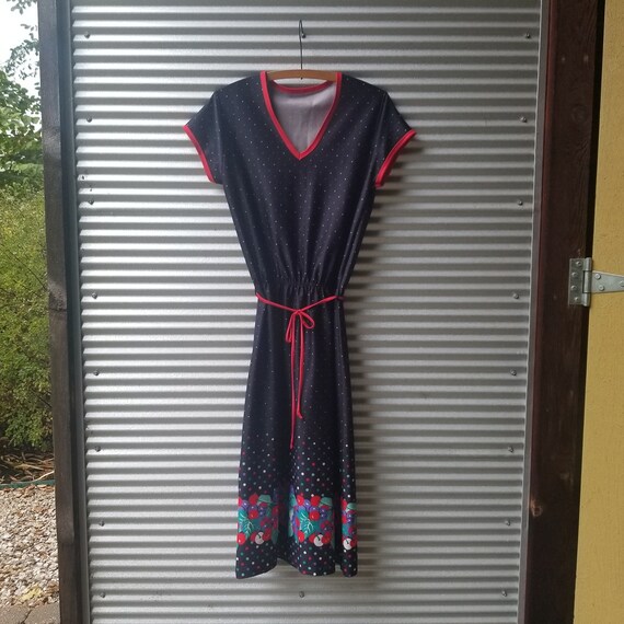 80s Black Cherry Disco Dress - image 2