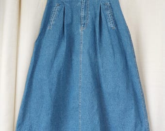 80s Denim Maxi Skirt