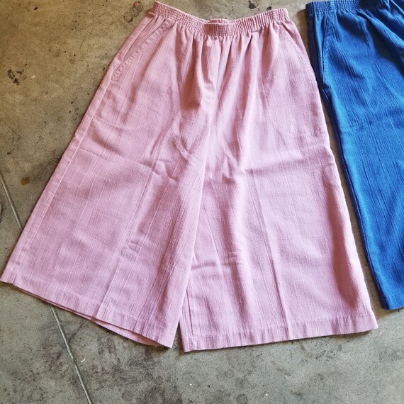 80s Gauchos Dusty Rose Indigo Blue - image 3