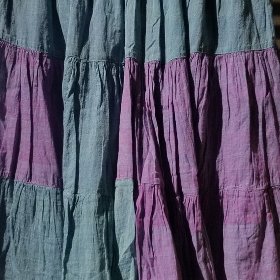 90s Patchwork Gauze Broomstick Skirt - image 6
