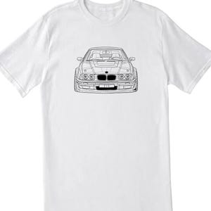 Stencilled BMW 3-Series- Performance Vintage Car Tee, Unisex Motorsport Apparel, Car Lover Gift , Automotive T-Shirt for Car Enthusiasts